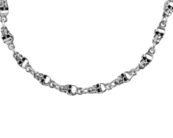 Naszyjnik srebrny - czaszki