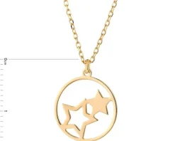 Naszyjnik srebrny - gwiazdy, koło