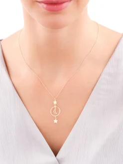 Naszyjnik srebrny - gwiazdy, Księżyc