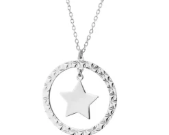 Naszyjnik srebrny - gwiazda, koło
