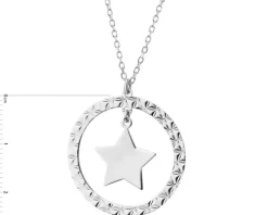Naszyjnik srebrny - gwiazda, koło