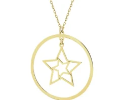 Naszyjnik srebrny - gwiazda, koło