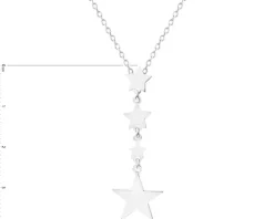 Naszyjnik srebrny - gwiazdy