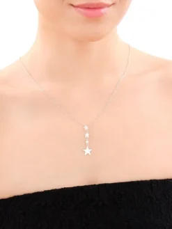 Naszyjnik srebrny - gwiazdy