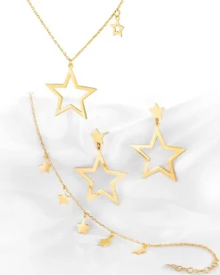 Naszyjnik srebrny - gwiazdy