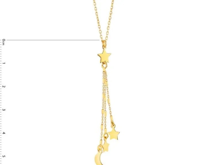 Naszyjnik srebrny - gwiazdy, Księżyc