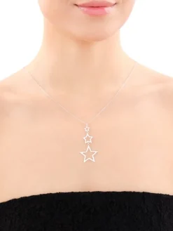 Naszyjnik srebrny - gwiazdy