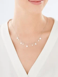 Naszyjnik srebrny - gwiazdy