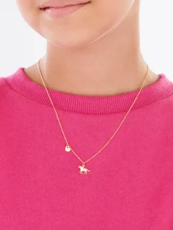 Naszyjnik srebrny - koń, serce