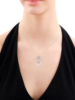 Naszyjnik srebrny - koła