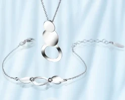 Naszyjnik srebrny - koła