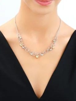 Naszyjnik srebrny - koła, kulki