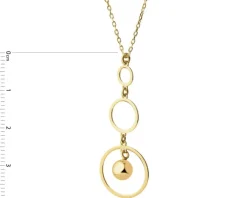 Naszyjnik srebrny - koła, kulka