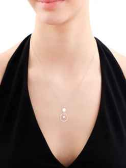 Naszyjnik srebrny - koła, kulka