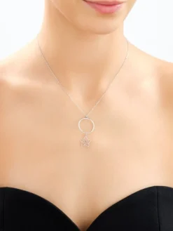 Naszyjnik srebrny - koło, gwiazda