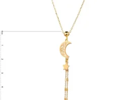 Naszyjnik srebrny - Księżyc, gwiazda