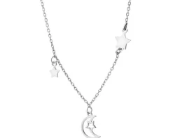 Naszyjnik srebrny - Księżyc, gwiazdy