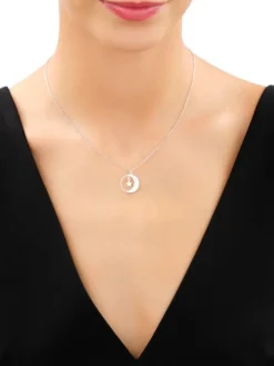 Naszyjnik srebrny - Księżyc, gwiazda