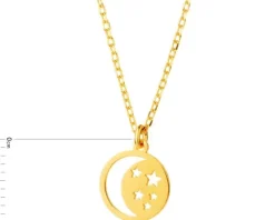Naszyjnik srebrny - Księżyc, gwiazdy