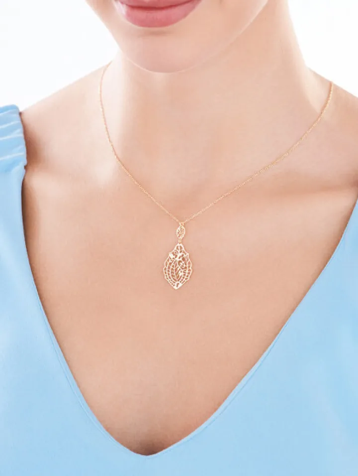 Naszyjnik srebrny - liść