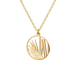 Naszyjnik srebrny - liście, koło