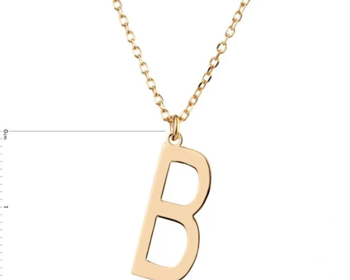 Naszyjnik srebrny - litera B