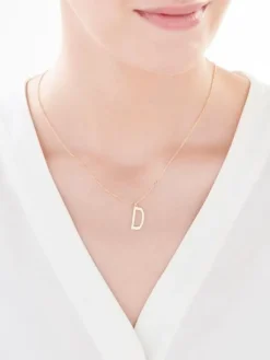 Naszyjnik srebrny - litera D