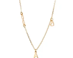 Naszyjnik srebrny - litera A, nieskończoność, serce