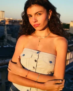 Naszyjnik srebrny - litera M, serce, koło