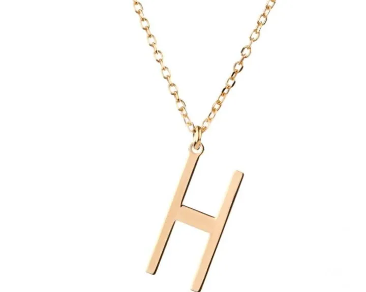 Naszyjnik srebrny - litera H
