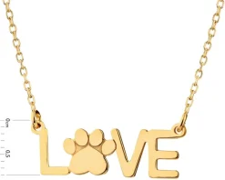 Naszyjnik srebrny - Love, łapka