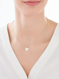 Naszyjnik srebrny - mama, serce