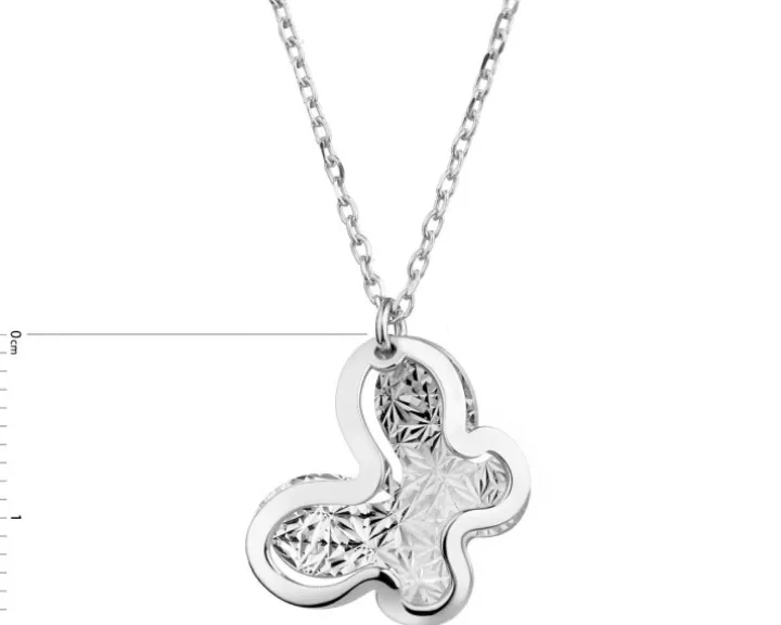 Naszyjnik srebrny - motyl