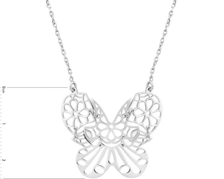 Naszyjnik srebrny - motyl