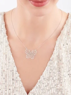 Naszyjnik srebrny - motyl
