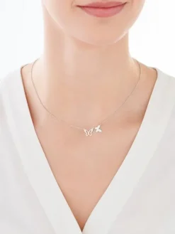 Naszyjnik srebrny - motyle