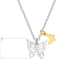 Naszyjnik srebrny - motyle