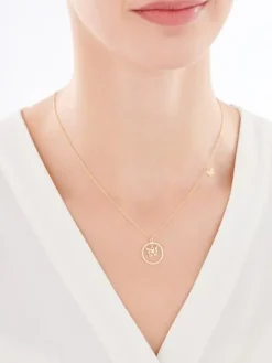 Naszyjnik srebrny - motyle, koło