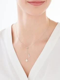 Naszyjnik srebrny - motyle