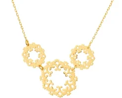 Naszyjnik srebrny - rozety