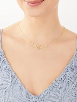 Naszyjnik srebrny - rozety