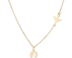 Naszyjnik srebrny - samolot, kula ziemska