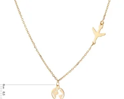 Naszyjnik srebrny - samolot, kula ziemska