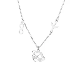 Naszyjnik srebrny - samolot, nieskończoność, kula ziemska