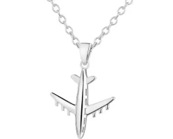 Naszyjnik srebrny - samolot