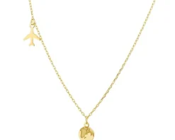 Naszyjnik srebrny - samolot, kula ziemska