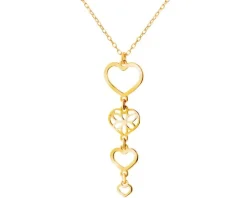 Naszyjnik srebrny - serca