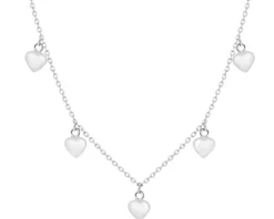 Naszyjnik srebrny - serca