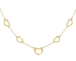 Naszyjnik srebrny - serca