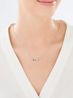 Naszyjnik srebrny - serca